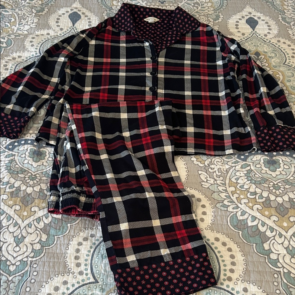 Vera Bradley Plaid Pajama Set - Red and Black